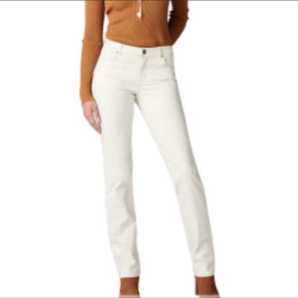 Lee Denim - Lee High Rise Mom Jeans white straight leg EUC 14
